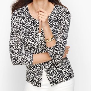 Talbots floral print button-front Cardigan